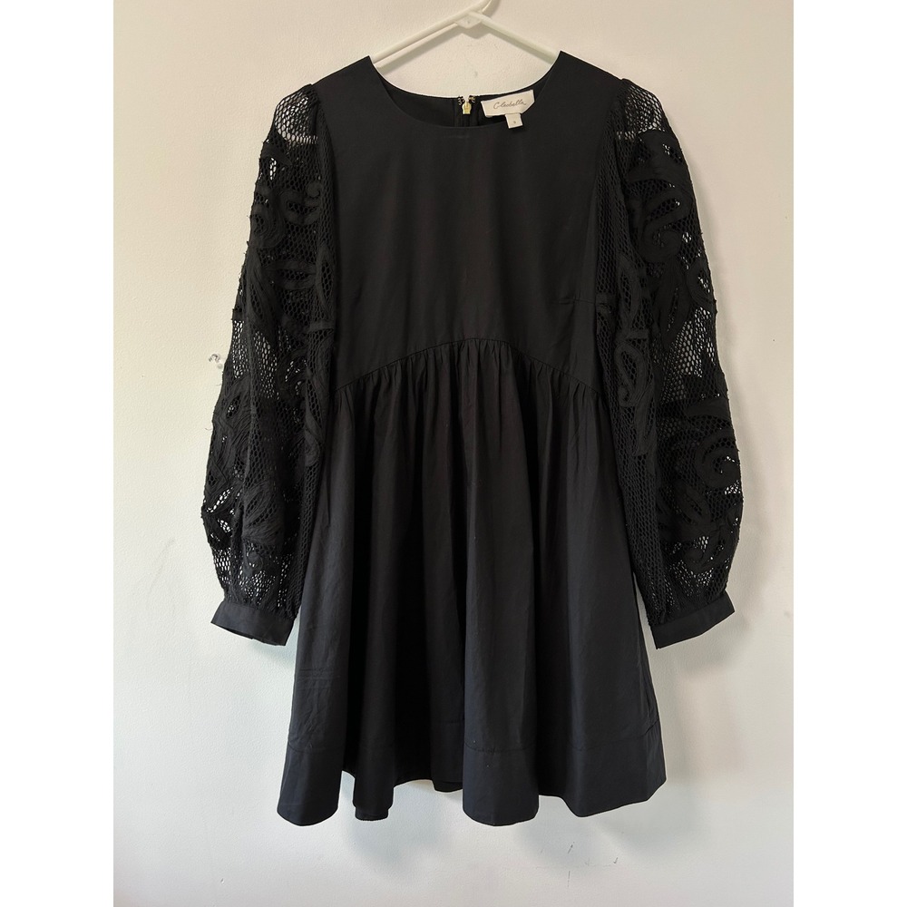Cleobella Embroidered Lace Balloon Sleeve Mini Dress Women S Black Bohemian